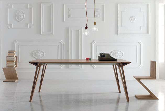 Moderne Designermöbel alivar holz esstisch geometrische details