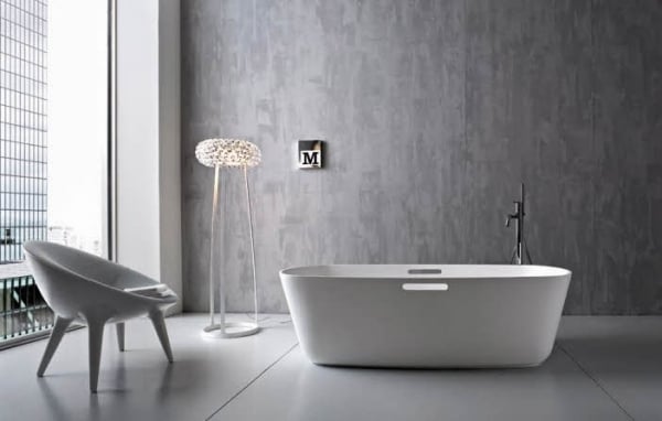 luxus Stehleuchte-Badezimmer freistehende-Wanne Einrichten mit Stil