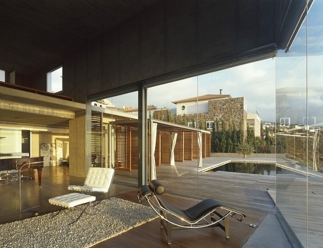 Moderne Villa am Hang-Vollverglasung Wohnzimmer-ideen offen Tacoronte-jardin del sol