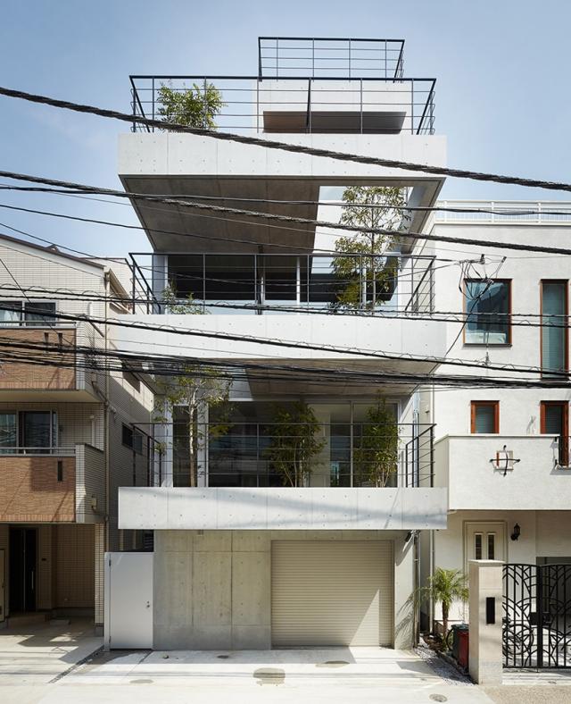 Einfamilienhaus modern stahlbeton Rechteckiger-Grundriss ryo matsui-architects 