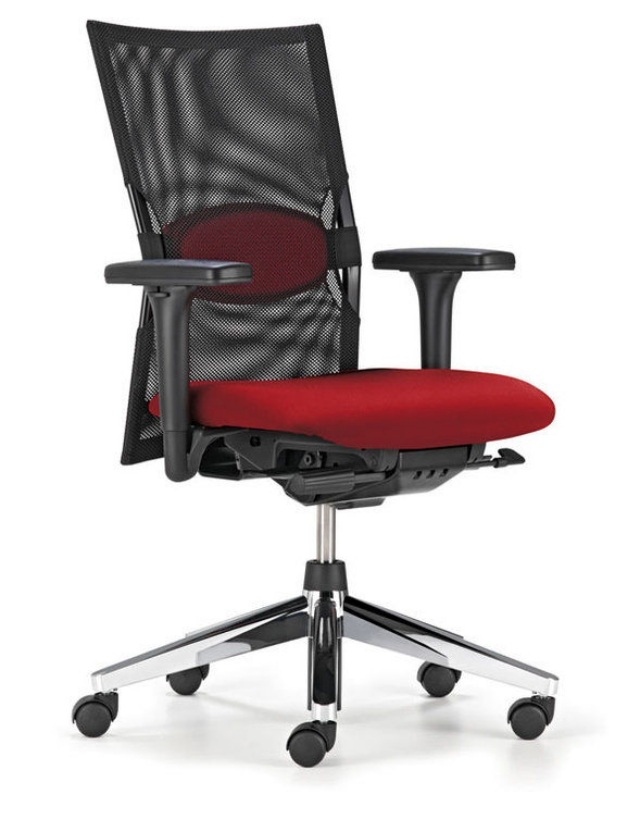 Möbeldesign Stuhl ideen Metall-modern schwarz-rot comforto-55-haworth