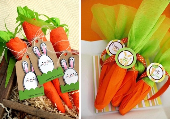 Ostern Frühling Ideen Deko-Karotten Selber-basteln mit Kindern