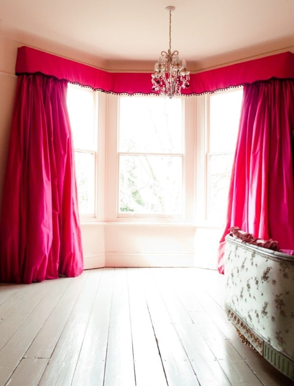 Ovales Zimmer-Stoff vorgang-Gardine Hingucker-pink