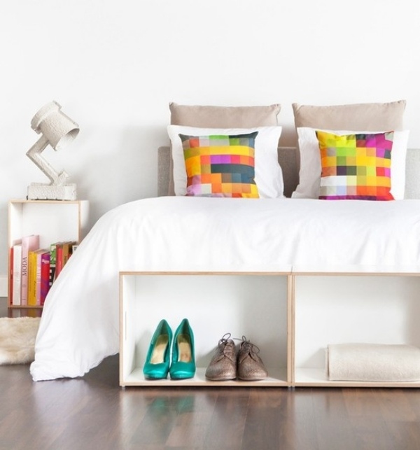 Schlafzimmer Bettwäsche-weiß farbenfrohe Kopfkissen Muster-Bettbezug