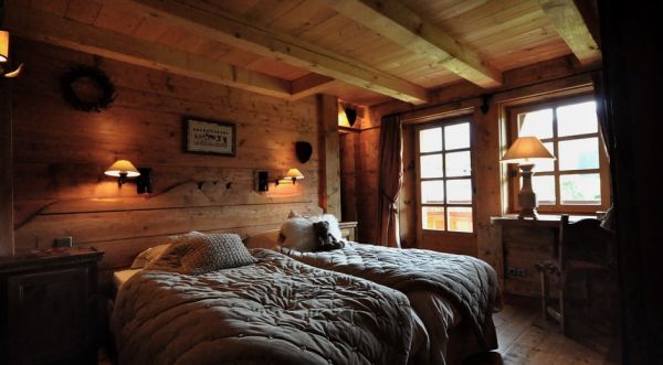 Schlafzimmer-Einrichtungsideen Holz Gemütlichkeit Ideen-luxus chalet megeve ferme helene