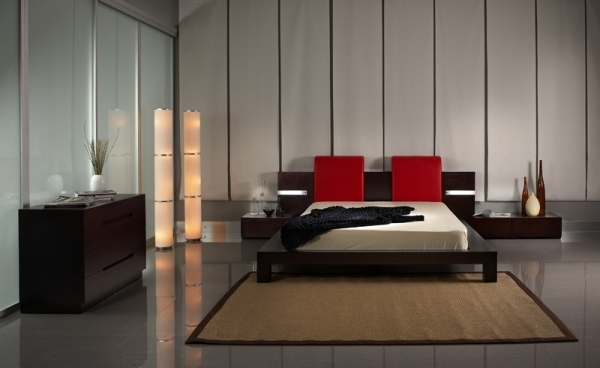 Schlafzimmer Licht-gestaltung Stehlampe-Design Boden Teppich