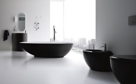 design Schwarze Badewanne-boma minimalistisch einrichten