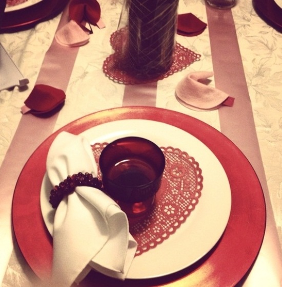 Tassenuntersetzer Spitze-Herz Form valentinstag tafel dekorieren