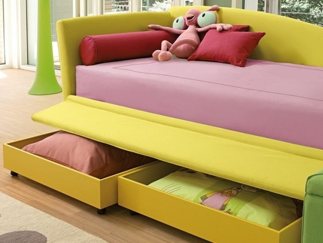Textil-Überzug modern gelb designer Kinderbett Stauraum-FATA Bonaldo