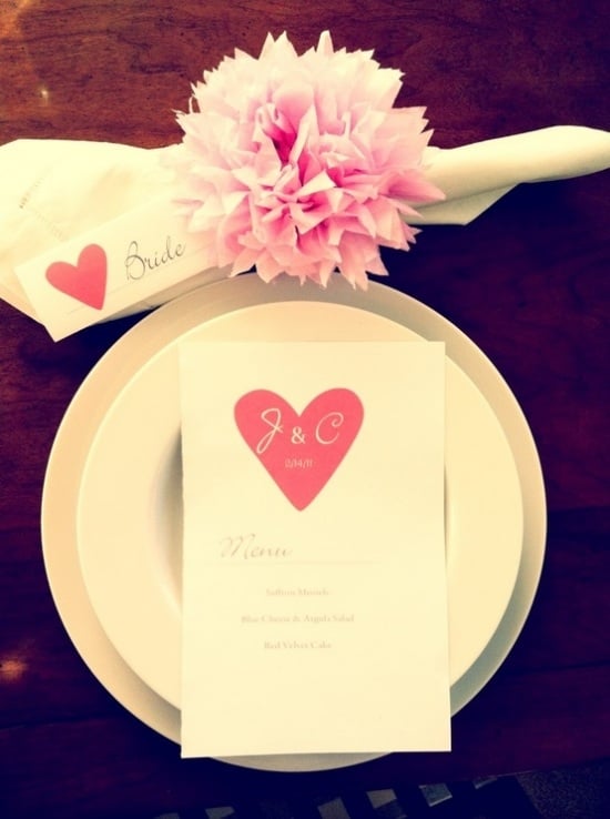 schöne Tischdekoration-Ideen Valentinstag Karte Basteln dekorieren