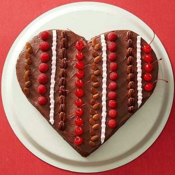 Valentinstag leckere Torte-backen Herz Schokolade Glasur