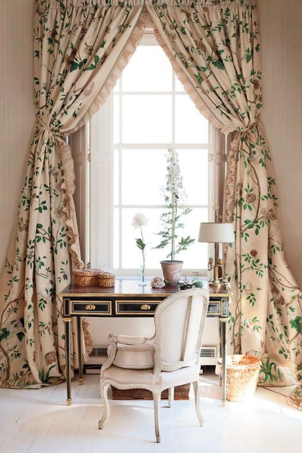 Vintage vorhang blumen muster traditionelle Fensterbekleidung-Wohnideen