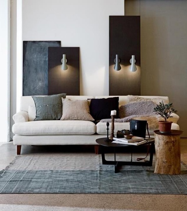 Wandleuchten design Wohnzimmer Einrichten ideen lampen-Sitzgarnitur gepolstert