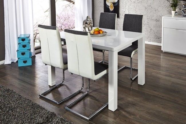 Wohnküche Einrichten Ideen Möbel universal gestaltung Weißer Esstisch ausziehbar