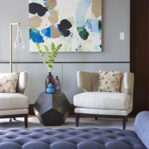 Wohnzimmer Beistelltisch Deko Bild blaues Tagesbett Einrichtung Ideen