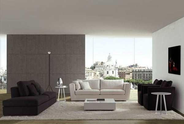 Wohnzimmer garnitur weiß grau Einrichtung-Möbel italienisch Sofa-lambert
