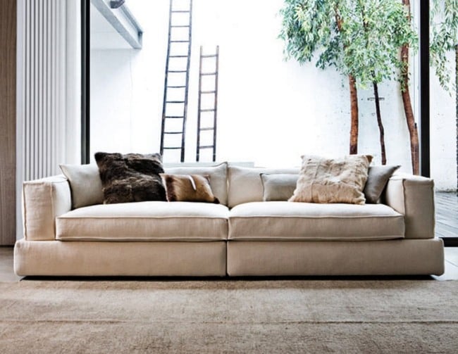 designer couch polsterung creme CARESSE Alessandro Scandurra