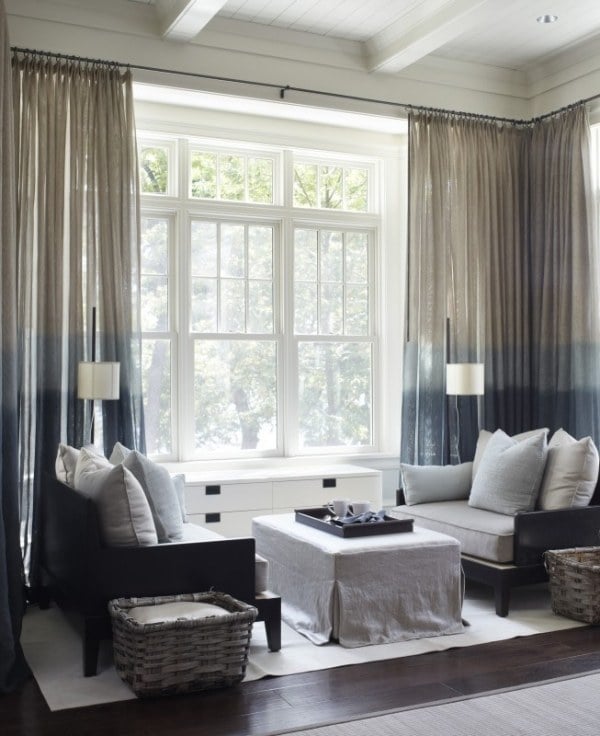 transparent drapierte Gardine-lichteffekte Wohnzimmer einrichten