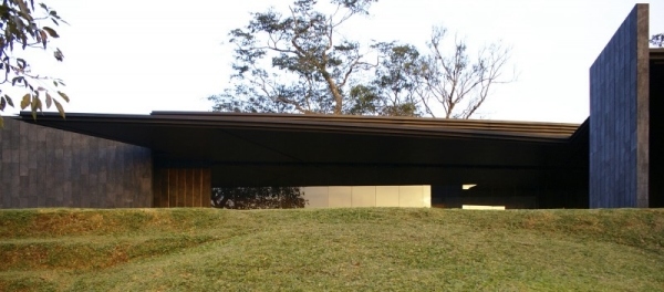 Einfamilienhaus fächerähnliche Struktur-moderne Architektur-Flachdach Haus modern 