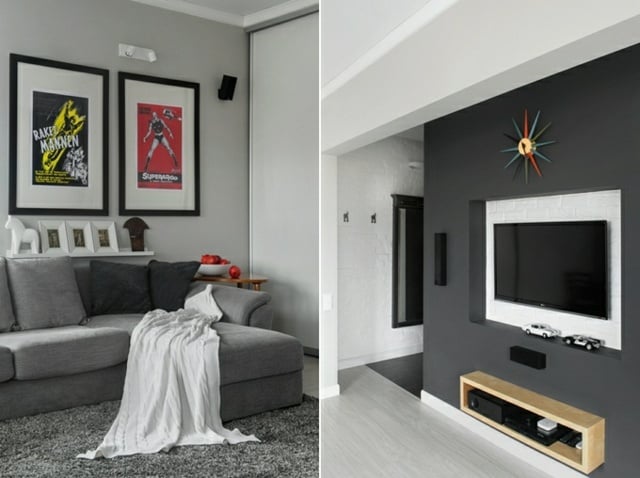 moderne Möbel graue Farbe neutrales Farbschema