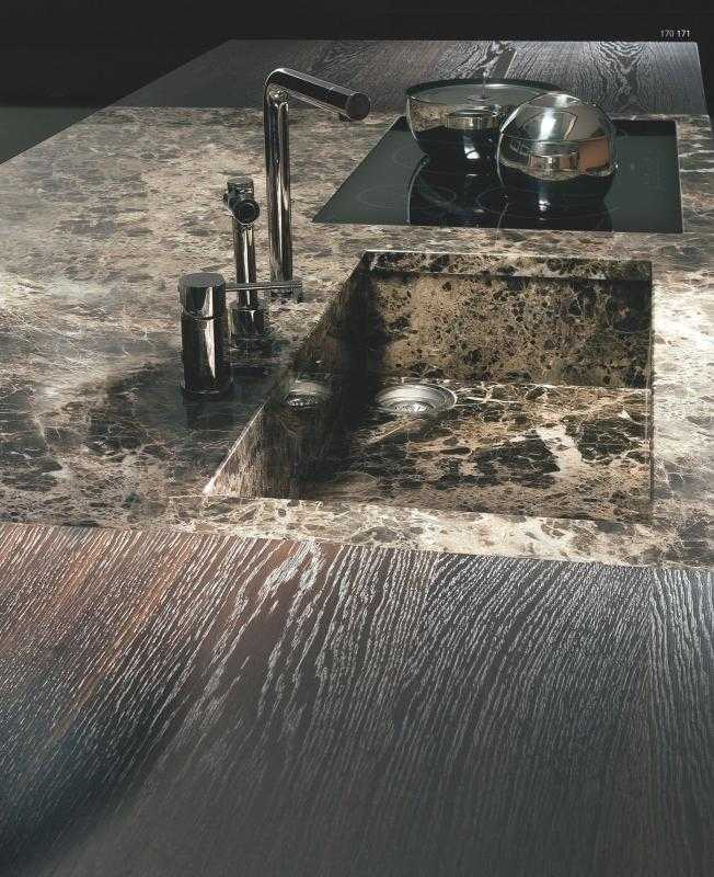 ku45 Küche Kochinsel marmor spüle holz arbeitsplatten