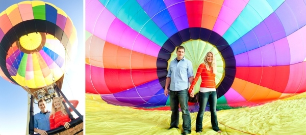 liebespaar fahrt himmel hoch hand in hand heißluftballon bunt macht spaß