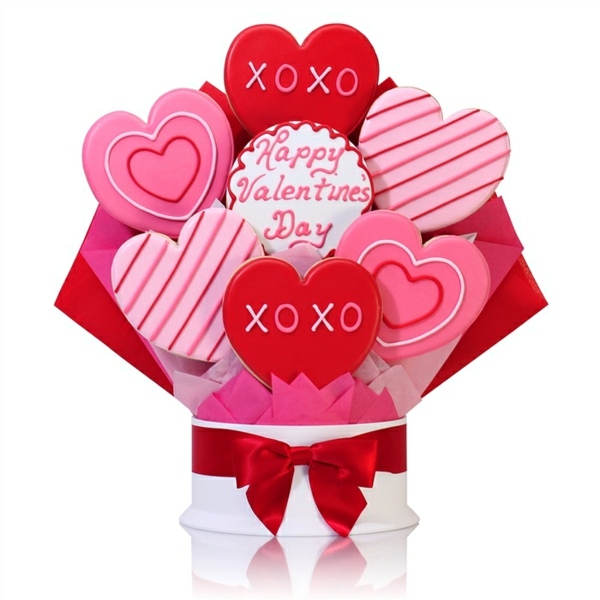 romantische Stimmung Valentinstag Küsse Herzen Süßigkeiten