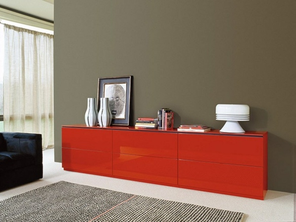 minimalistische Möbel Hochglanz Kommode Wohnzimmer