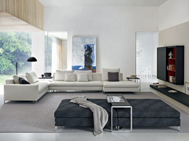 Design Ideen Wohnzimmer stilvoll gestalten weiße Farbe