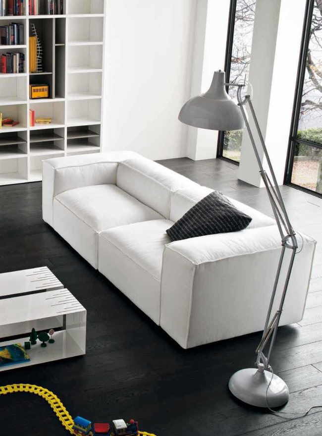 modernes sofa polsterung weiss zwei sitzer dall agnese