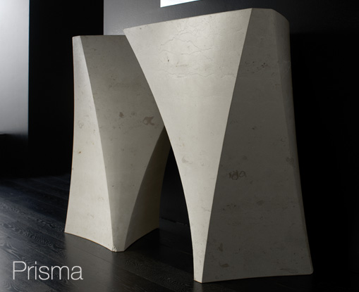 prisma design waschbecken freistehend steinoptik skulpturale form