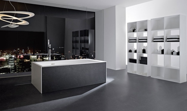 rechteckige Badewanne freistehend giano schwarz-minimalistisch rexa-design