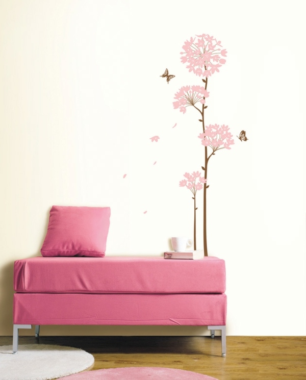 Pusterblumen rosa kleines Wohnzimmer dekorieren