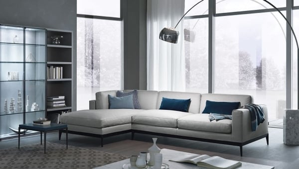 sofa grau gepolstert Bequem-Einrichtung modern antibes F Laviani-innendesign