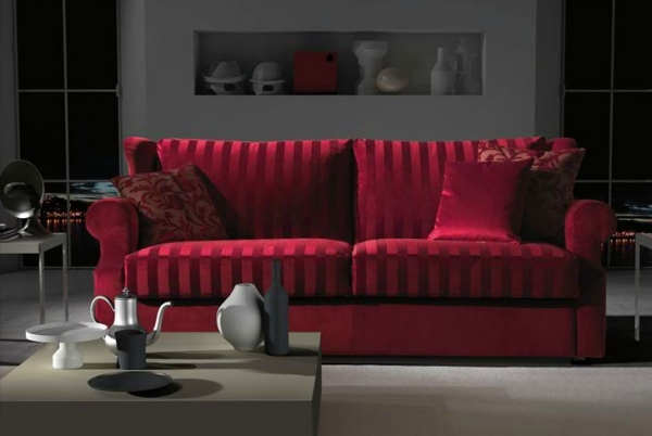 rotes Sofa gepolstert Design-daybed bourbon-Asnaghi Bordeaux
