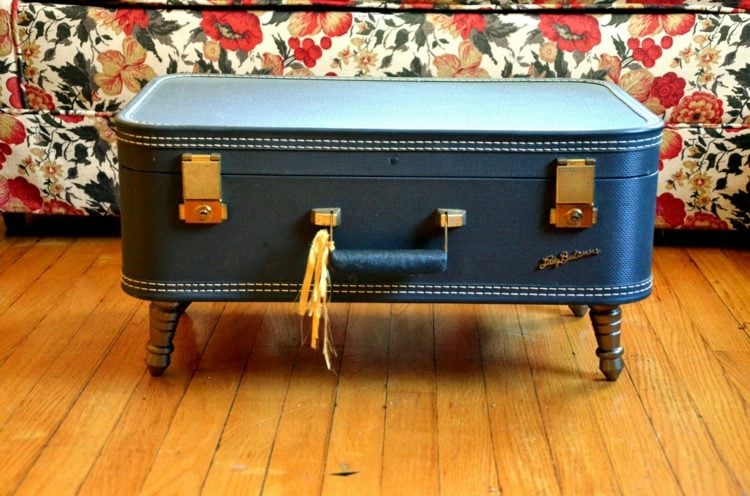 vintage möbel selber machen koffer couchtisch blau