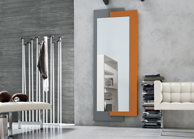 wandspiegel grau orange alivar modernes design