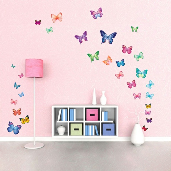 Ideen Mädchenzimmer Schmetterlinge Wandregale