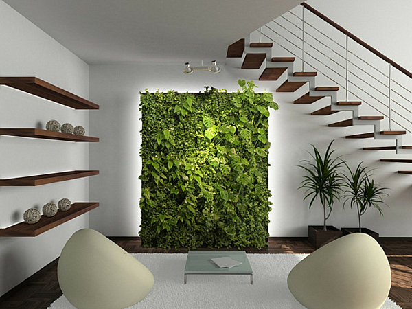 nachhaltig wohnen3d vertikaler-Garten begrünung-indoor garten Ideen