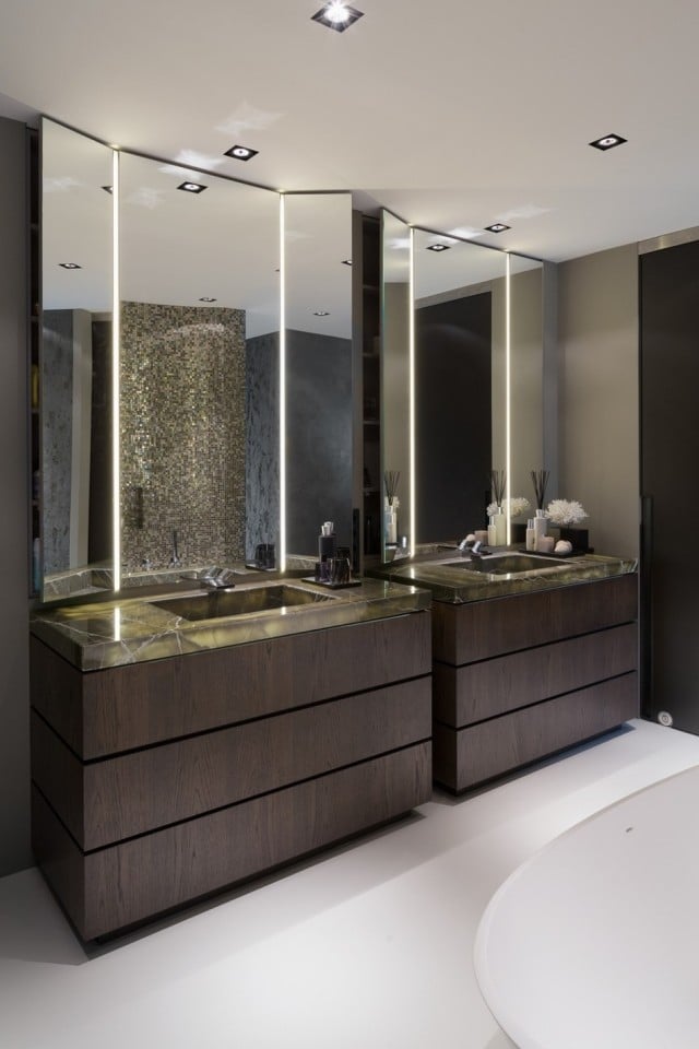 Badezimmer Design-ausgefallen Waschbeckentisch schwarzem-Onyx unterschrank