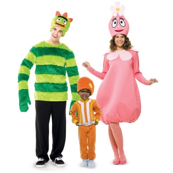 Kostüme Monster-Grün Plüsch-Familie Fasching ideen