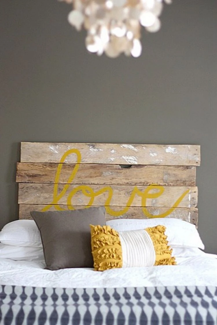 Bett Kopfteil Liebeserklärung lassen Schlafzimmer dekorieren