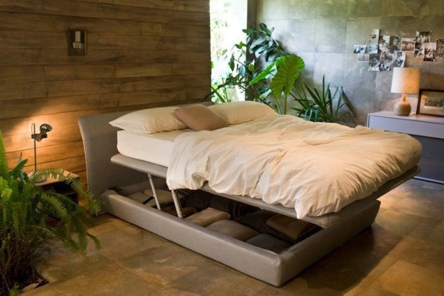 Bett mit Stauraum-myo Polsterbett-design beige bettwäsche