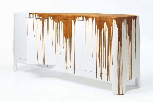 Büffet Design-Möbel Sideboard-hochglanz effekt weiß Holz Optik-Damien-Gernay