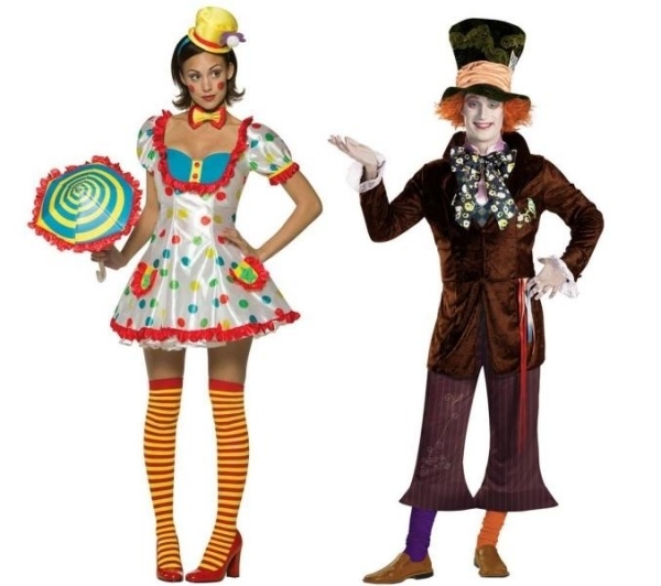 Clown Kostüm-Damen Hutmacher lustige verkleidung-Festival-karneval
