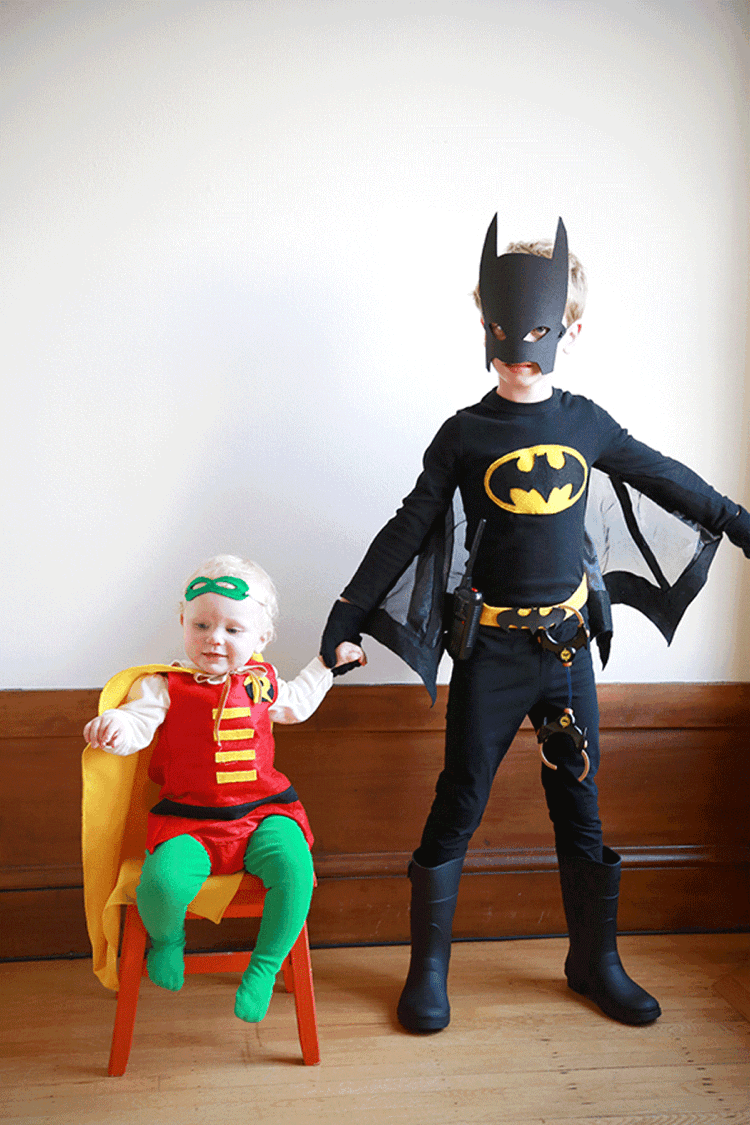 Comic Kostüme selber machen Ideen Batman und Robin