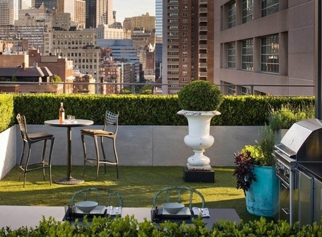 outdoor küche Dachgarten mit Aussicht Stadtpanorama-Sitzgelegenheiten 
