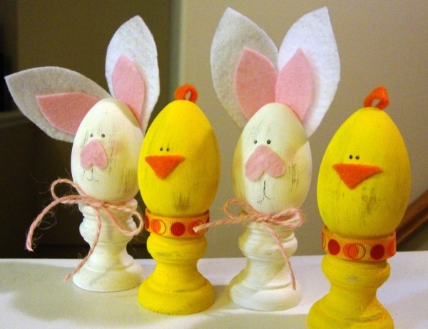 Eierbecher zum basteln Küken Osterhasen-dekorieren frühlingsfarben