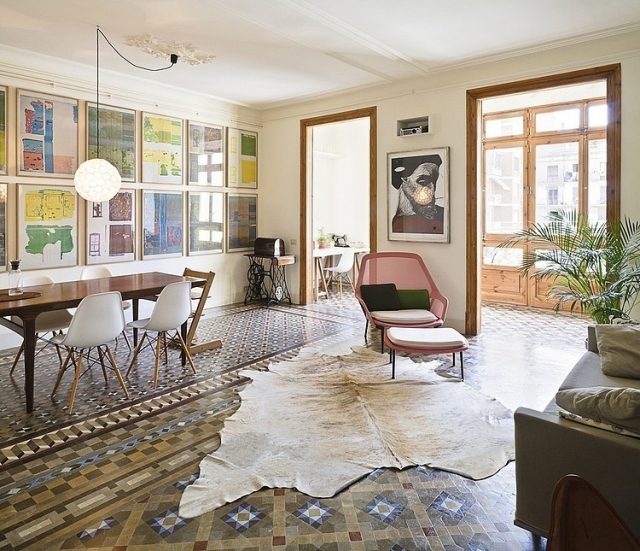 Eklektische Wohnung Bodenfliesen verlegen-mosaik wand design-Bilder 