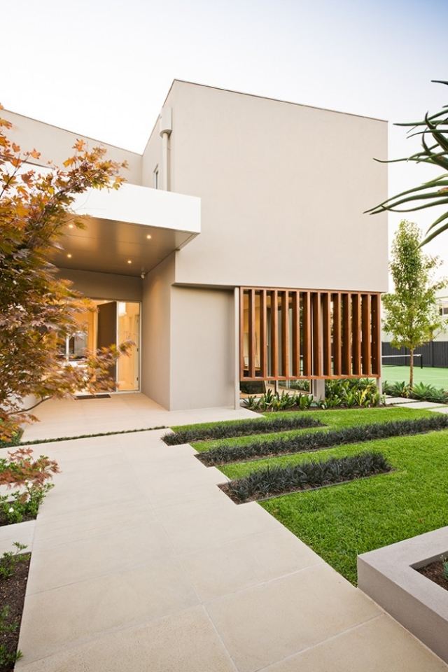 Hausfront Moderne Architektur-ideen für Vorgarten gestalten